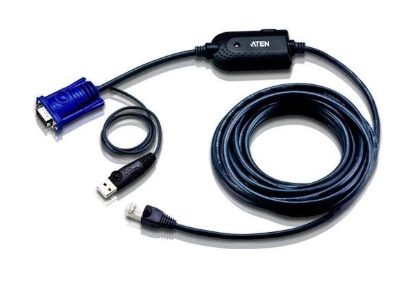 Aten Usb - Vga To Cat5e/6 KVM Adapter Cable [Cpu Module] (Usb Vga KVM Adapter [5M Cable] - Built In 4.5M Cat 5 Cable - Warranty: 24M)