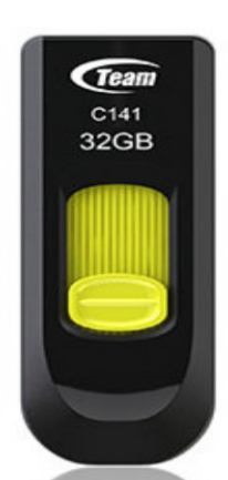 Team Group C141 Usb Flash Drive 32 GB Usb Type-A 2.0 Black Yellow (Team C141 32GB Usb 2.0 Yellow Usb Flash Drive)