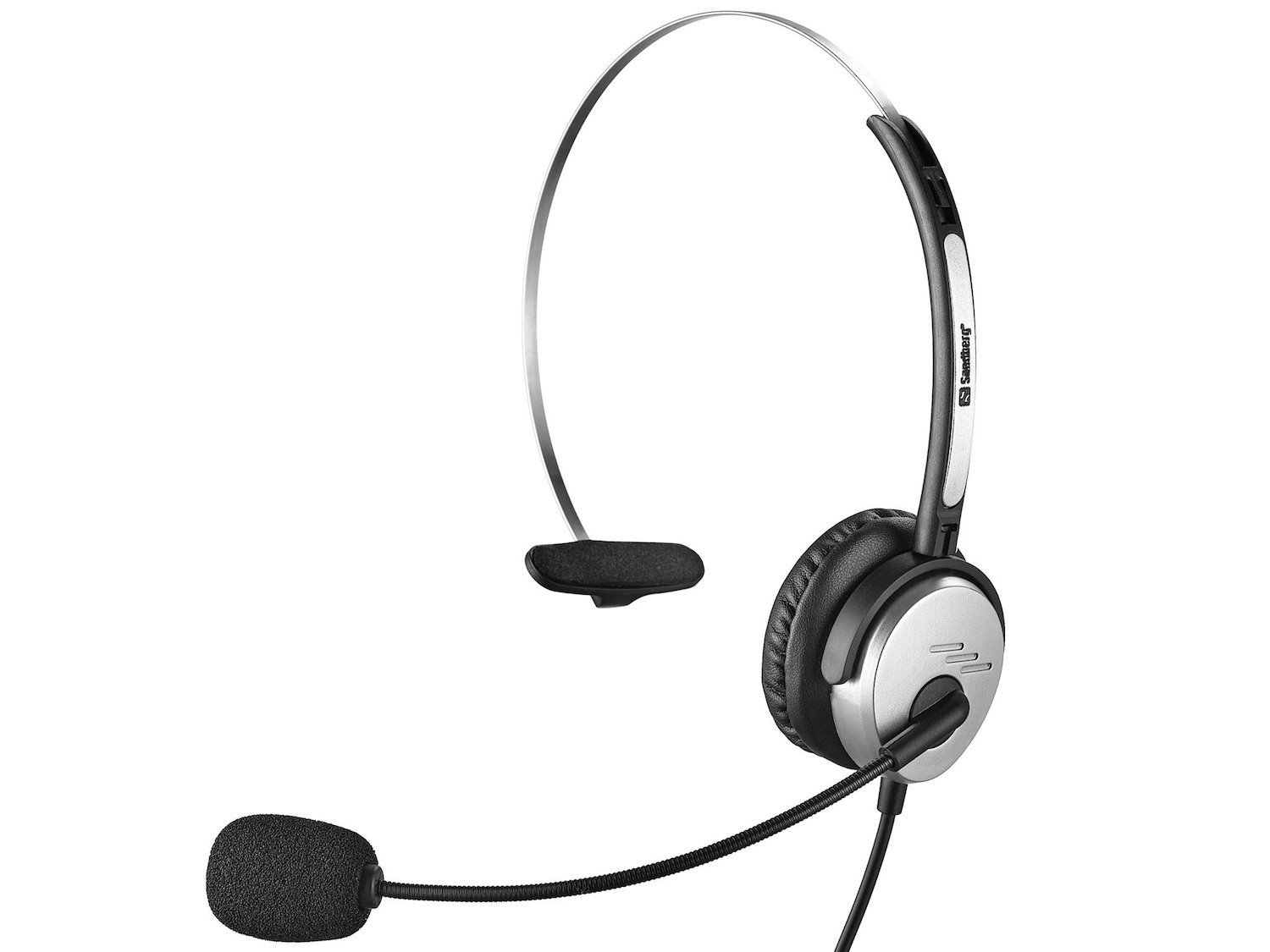 Sandberg Usb Mono Headset Saver (Usb Mono Headset Saver - Usb Mono Headset Saver - Headset Head-Band Office/Call Center Black Silver Monaural Mute - Warranty: 60M)