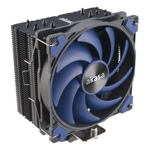 Akasa Alucia H4 Plus Processor Air Cooler 12 CM Black Blue 1 PC[S] (Akasa Alucia H4 Plus Cpu Air Cooler 120MM Fan Aluminium Fins 4X Copper Heatpipes Intel 1700/1200 115X 2066/11 Am4)