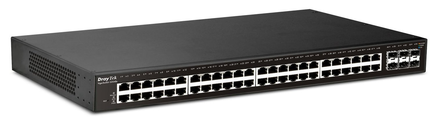 Draytek G2540XS Managed Gigabit Ethernet [10/100/1000] 1U Black (DrayTek VigorSwitch G2540XS)