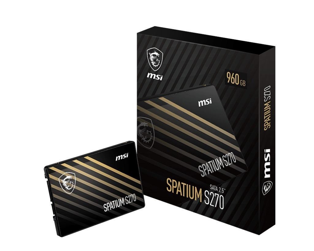 Msi Spatium S270 Sata 2.5 960GB Internal Solid State Drive 2.5 Serial Ata Iii 3D Nand (Msi SSD Spatium S270 Sata 960GB)