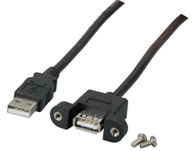 Microconnect Usb2.0-A - Usb2.0-A 1.8M Usb Cable Usb A Black (Usb2.0 Extension A-A M-F 1 8M - Panel Type - Warranty: 300M)