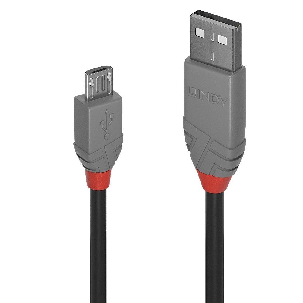 Lindy 3M Usb 2.0 Type A To Micro-B Cable Anthra Line (3M Usb2.0 Type A To Micro-B CBL - Anthra Line)