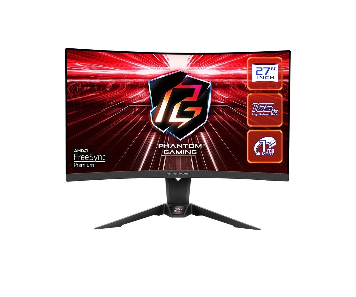 Asrock Pg27q15r2a Computer Monitor 68.6 CM [27] 2560 X 1440 Pixels Wide Quad HD Black (Asrock 27 Phantom Gaming QHD Curved Gaming Monitor [Pg27q15r2a] 2560 X 1440 1MS 2 Hdmi DP 165Hz HDR 400 Wi-Fi Ant