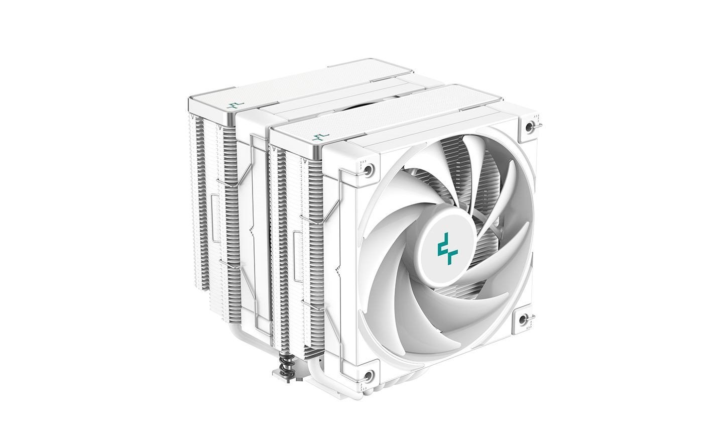 DeepCool Ak620 WH Processor Air Cooler 12 CM White 1 PC[S] (DeepCool Ak620 WH Fan Cpu Cooler Universal Socket Dual Powerful 120MM FDB PWM White Fans 1850RPM 6 Heat Pipes 260W Heat Dissipation Pow