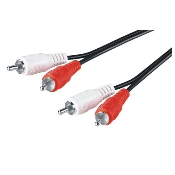 M-Cab 7200186 Audio Cable 0.5 M 2 X Rca Black (Rca Connect Cable L/R 0.5M - BK 2X M/M Audio)