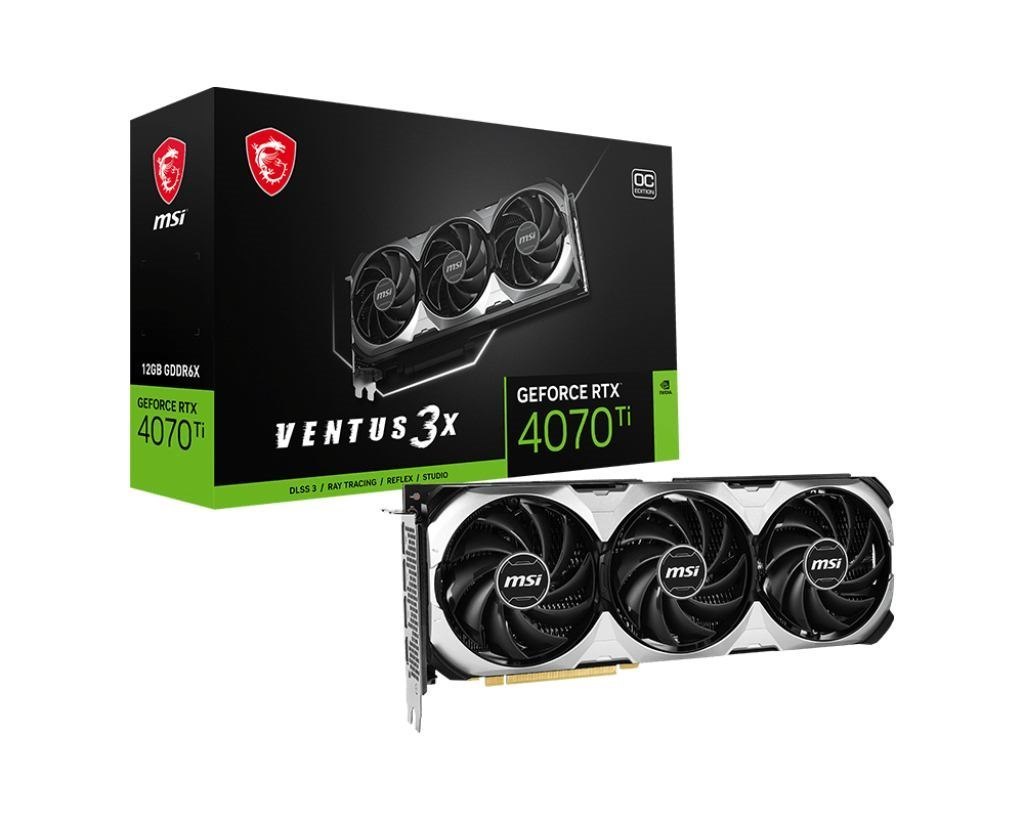 Msi Geforce RTX 4070 Ti Ventus 3X E 12G Oc Graphics Card Nvidia 12 GB GDDR6X (Msi RTX 4070 Ti 12GB Ventus 3X E 12G Oc)