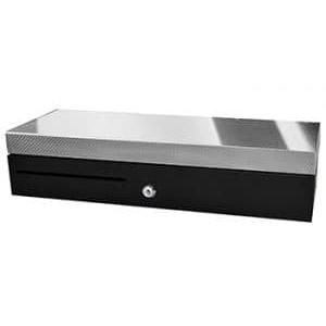 Apg Cash Drawer Flip Lid Cash Draw BLK SS Front - 460X170X100 RJ11 Cable 24V