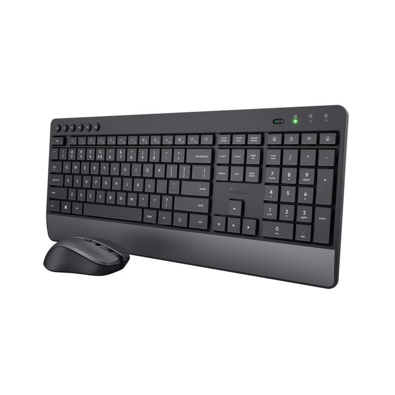 Trust Trezo Keyboard Mouse Included RF Wireless Qwerty Uk English Black (Trezo Comfort Deskset)