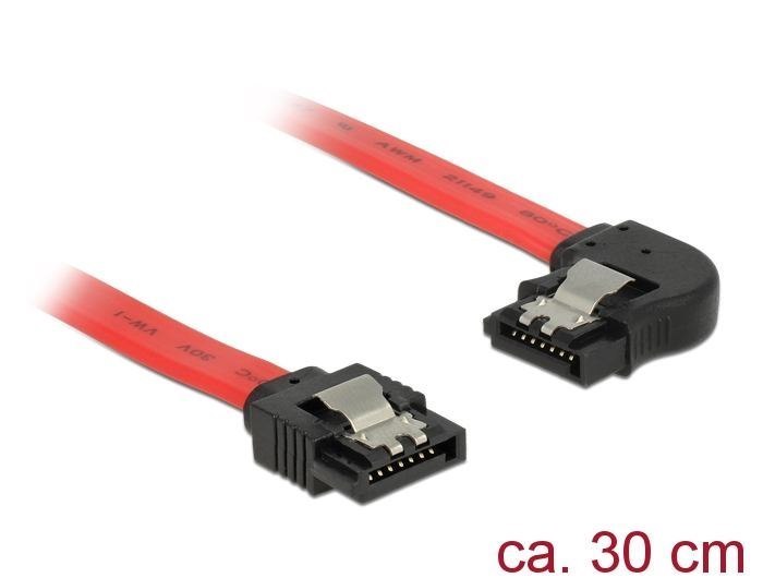 DeLOCK 83963 Sata Cable 0.3 M Sata 7-Pin Black Red (Delock Kabel Sata 6Gb ST. Gerade > ST. Li. Red)