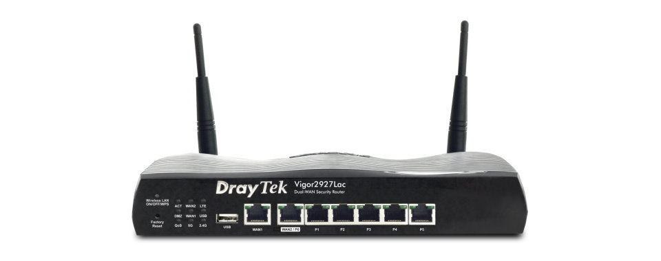 Draytek Vigor 2927Lac Wireless Router Gigabit Ethernet Dual-Band [2.4 GHz / 5 GHz] 4G Black (DrayTek Vigor 2927Lac Lte WiFi Router)