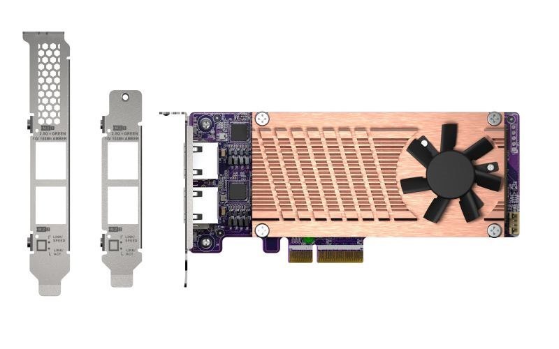 Qnap QM2-2P2G2T Network Card Internal Ethernet 2500 Mbit/S (Qnap QM2 Series 2 X PCIe 2280 M.2 SSD Slots PCIe Gen3 X 4 2 X Intel I225lm 2.5GbE Nbase-T Port)