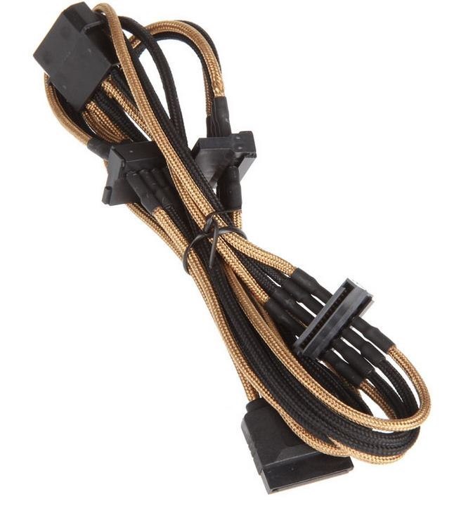 BitFenix Bfa-Msc-M4sa20akk-Ck Internal Power Cable 0.2 M (BitFenix Molex To 4X Sata Adapter 20 CM - Sleeved Gold/Black)