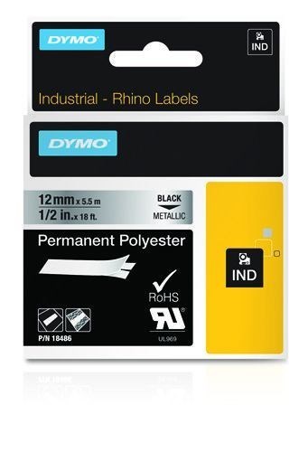 Dymo Ind Permanent Polyester (Dymo 18486 12MM Metallized Tape - S0718180)