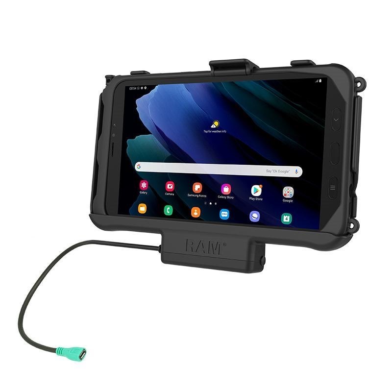 Ram Mounts Ram-Hol-Sam60pu Holder Active Holder Tablet/UMPC Black (Ez-Roll'r Power Cradle For - Samsung Tab Active 2 - Ram-Hol-Sam60pu Tablet/UMPC Active Holder Car Black - Warranty: 36M)