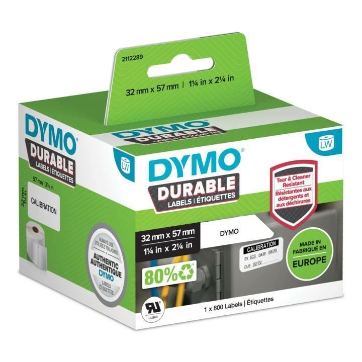 Dymo LabelWriter™ Durable Labels - 57 X 32MM (LW Adress Label White 32X57MM 1 - Roll A 800 Labels)