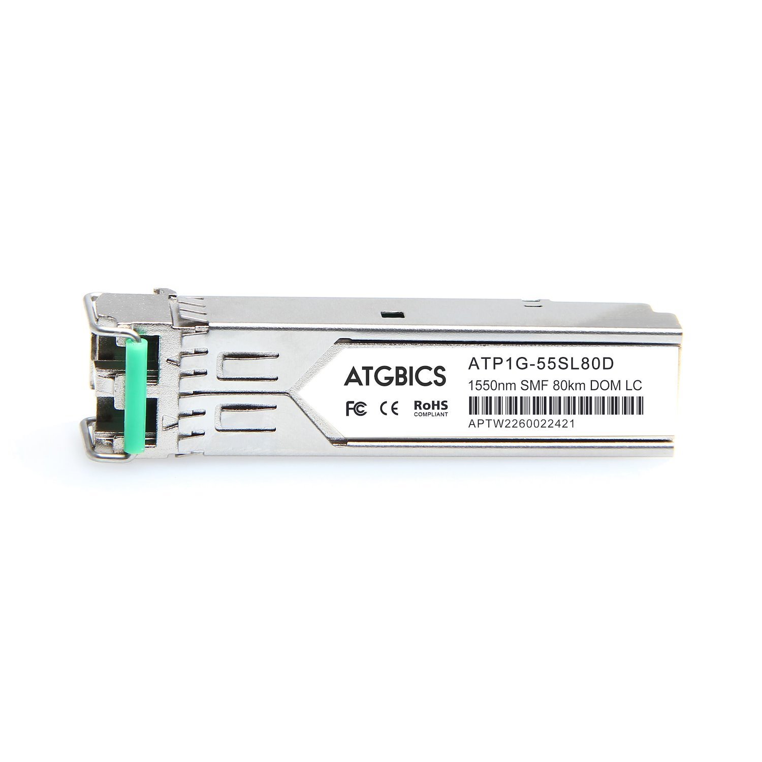 Atgbics GLC-ZX-SM-RGD Cisco Compatible Transceiver SFP 1000Base-ZX [1550NM SMF 80KM LC Dom Ind Temp] (GLC-ZX-SM-RGD Atgbics Cisco Compatible Transceiver SFP 1000Base-ZX [1550NM SMF 80KM LC Do