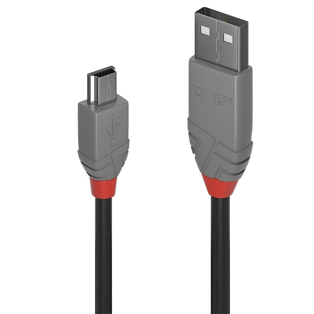 Lindy 1M Usb 2.0 Type A To Mini-B Cable Anthra Line (1M Usb 2.0 Type A To Mini-B CBL - Anthra Line)