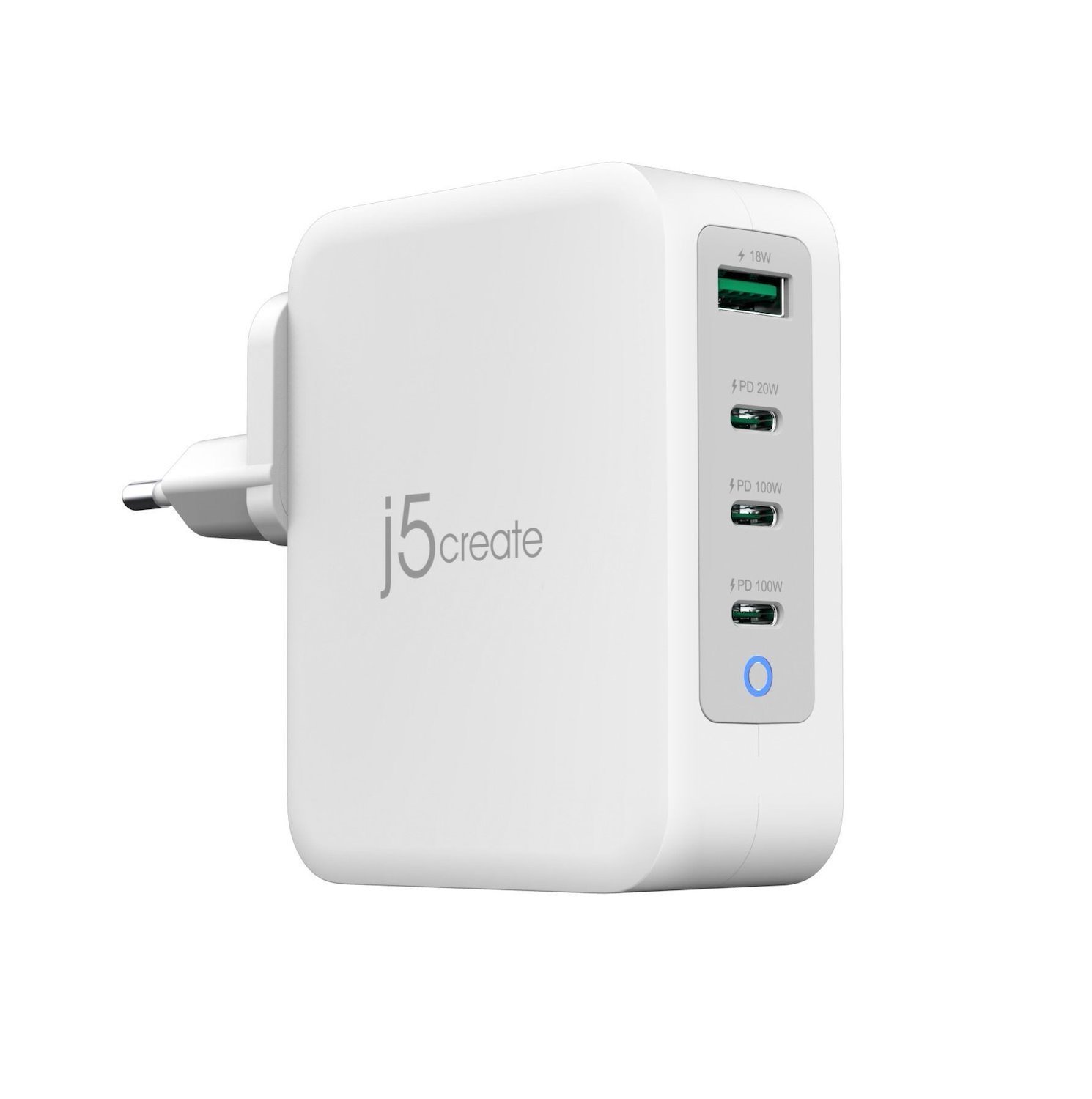 J5create Jup43130e-En - 130W GaN Usb-C® 4-Port Charger - Eu (130W Gan Usb-C 4-Port Charger - Eu)