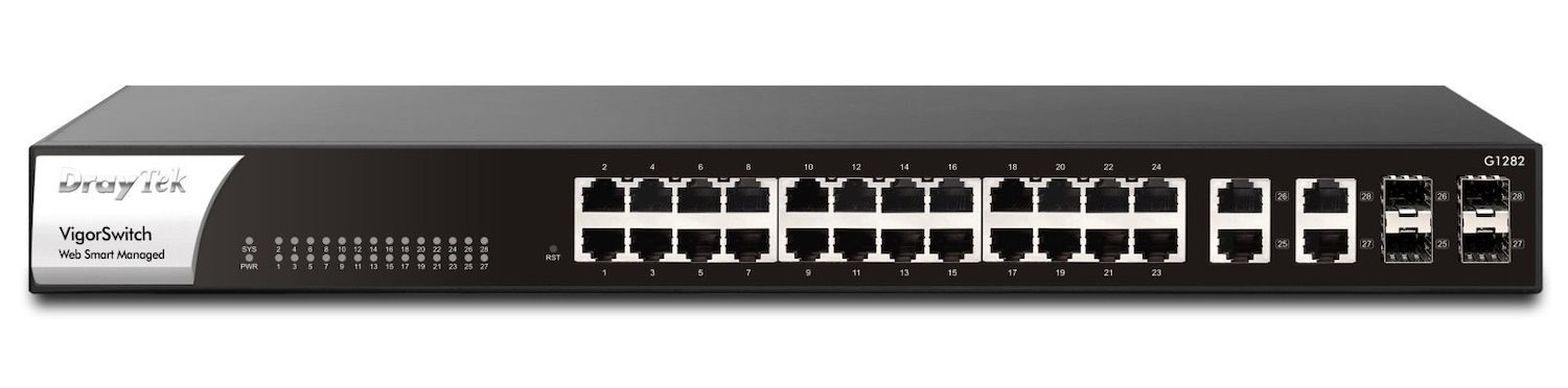 Draytek G1282 Managed Gigabit Ethernet [10/100/1000] 1U Black (DrayTek VigorSwitch G1282 Switch)