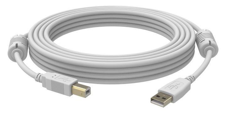 Vision Usb 2.0 1M Usb Cable Usb A Usb B White (Vision Professional Installation-Grade Usb 2.0 Cable - Lifetime Warranty - Gold Plated Connectors - Ferrite Core At Usb-A End - Bandwidth 480Mbit/S - Ov