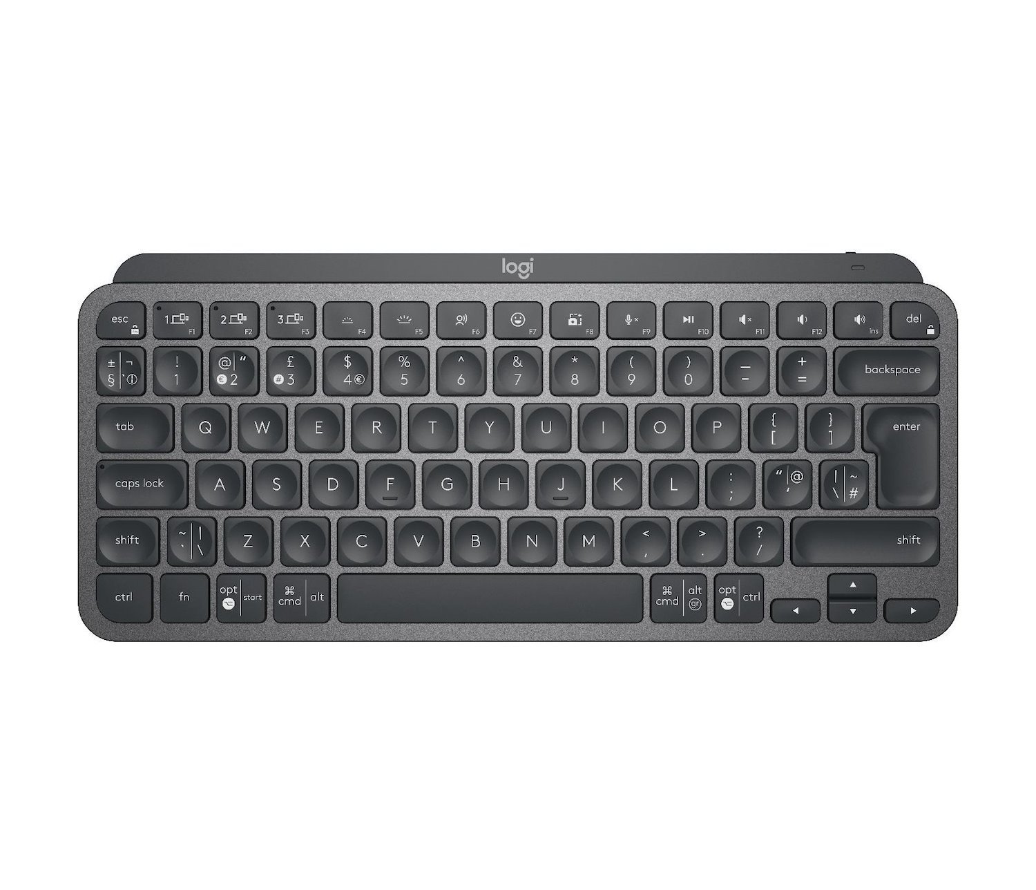 Logitech MX Keys Keyboard - Wireless Connectivity - LED - English (UK) - Graphite