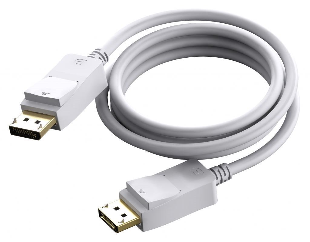 Vision TC 2MDP DisplayPort Cable 2 M White (Vision Professional Installation-Grade DisplayPort Cable - Lifetime Warranty - Version 1.2 4K - Gold Connectors - Supports 1 MBPS Bidirectional Aux Channel