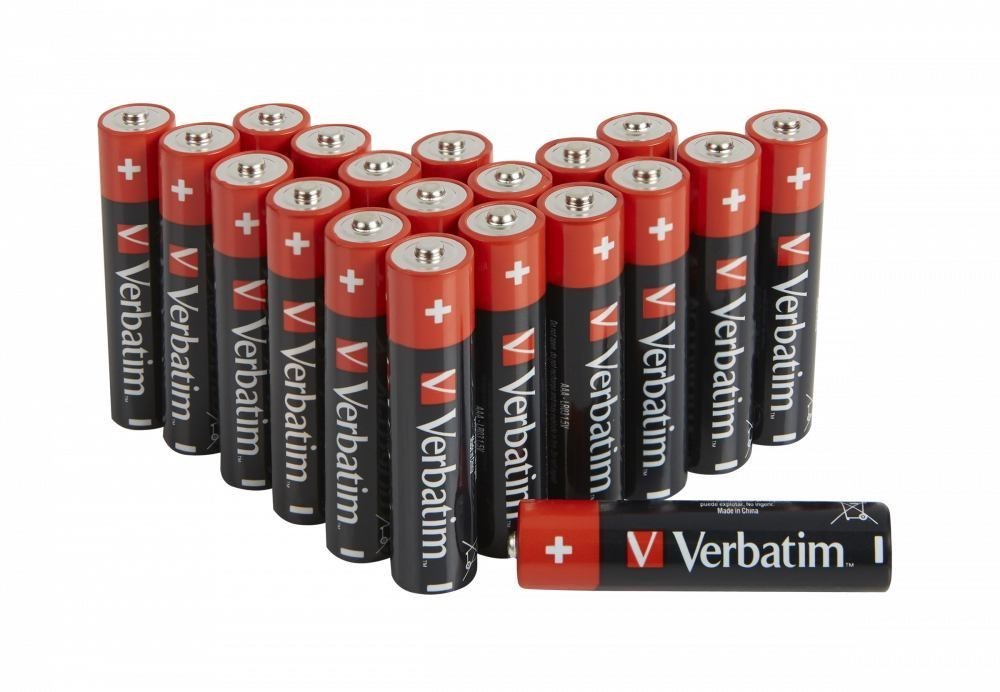 Verbatim 49876 Household Battery Single-Use Battery Aaa (Alkaline Battery Aaa 20 Pack - Hangcard)