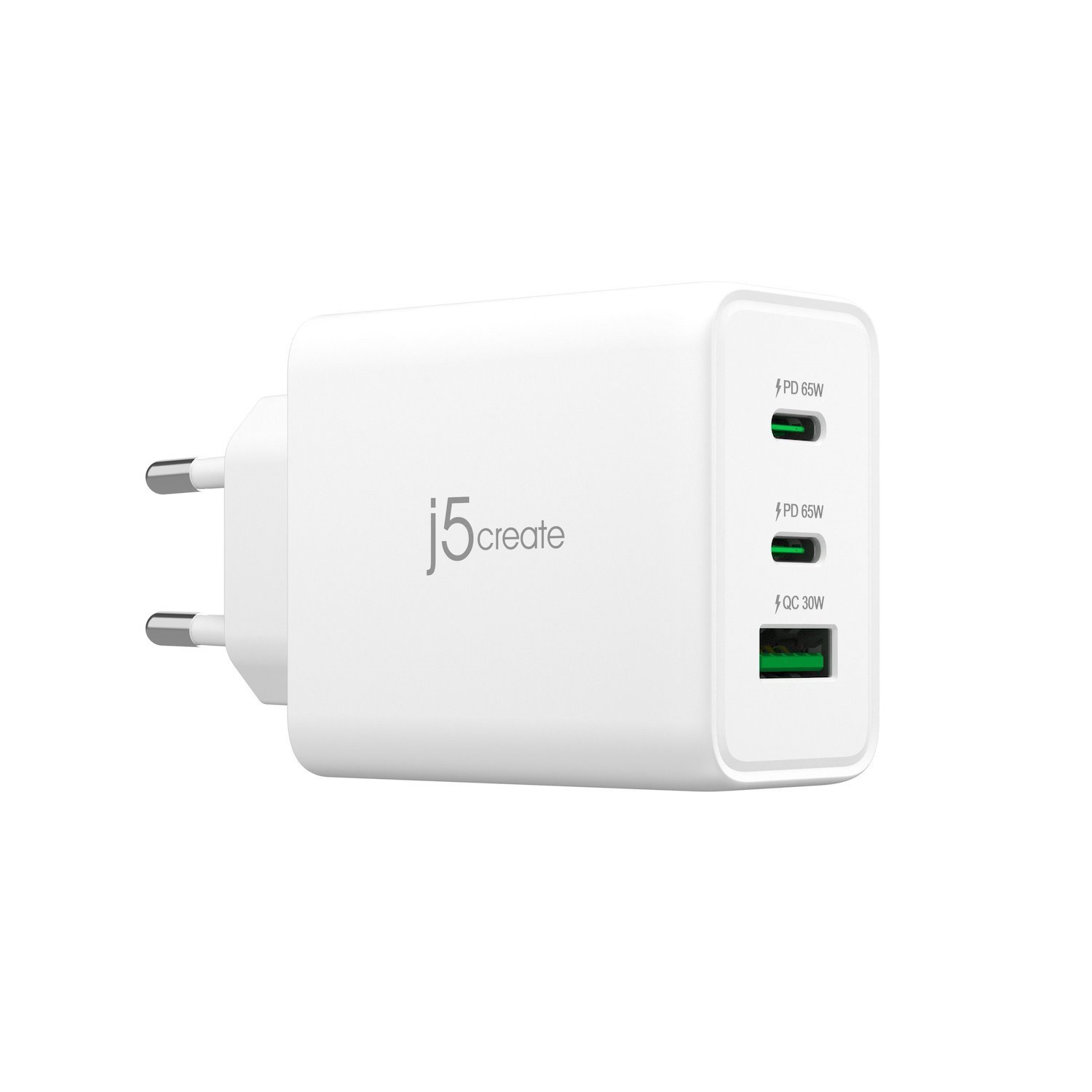 J5create Jup3365e-En 65W GaN Usb-C® 3-Port Charger (65W Gan Usb-C 3-Port Charger - Eu White)