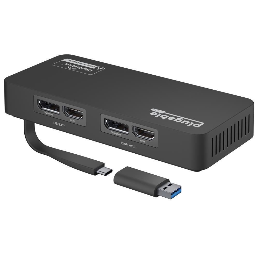 Plugable Technologies 4K DisplayPort And Hdmi Dual Monitor Adapter For Usb 3.0 & Usb-C (Plugable DP & Hdmi Dual Monitor Adapter)