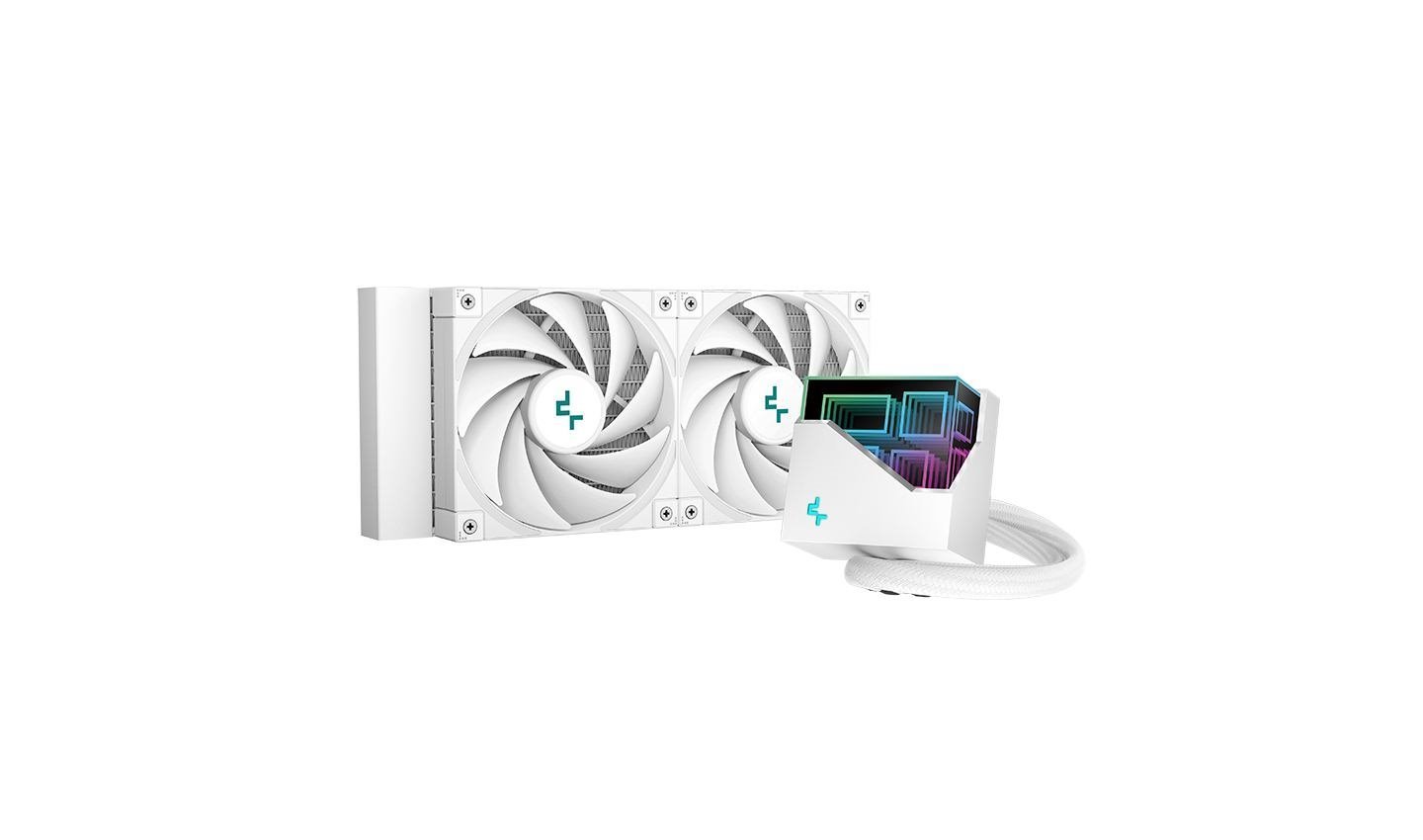 DeepCool LT520 WH Processor All-In-One Liquid Cooler 12 CM White 1 PC[S] (DeepCool LT520 WH All In One Liquid Cpu Cooler Infinity Mirror Cap 2X 120MM PWM Fans 240MM Radiator Intel/AMD)