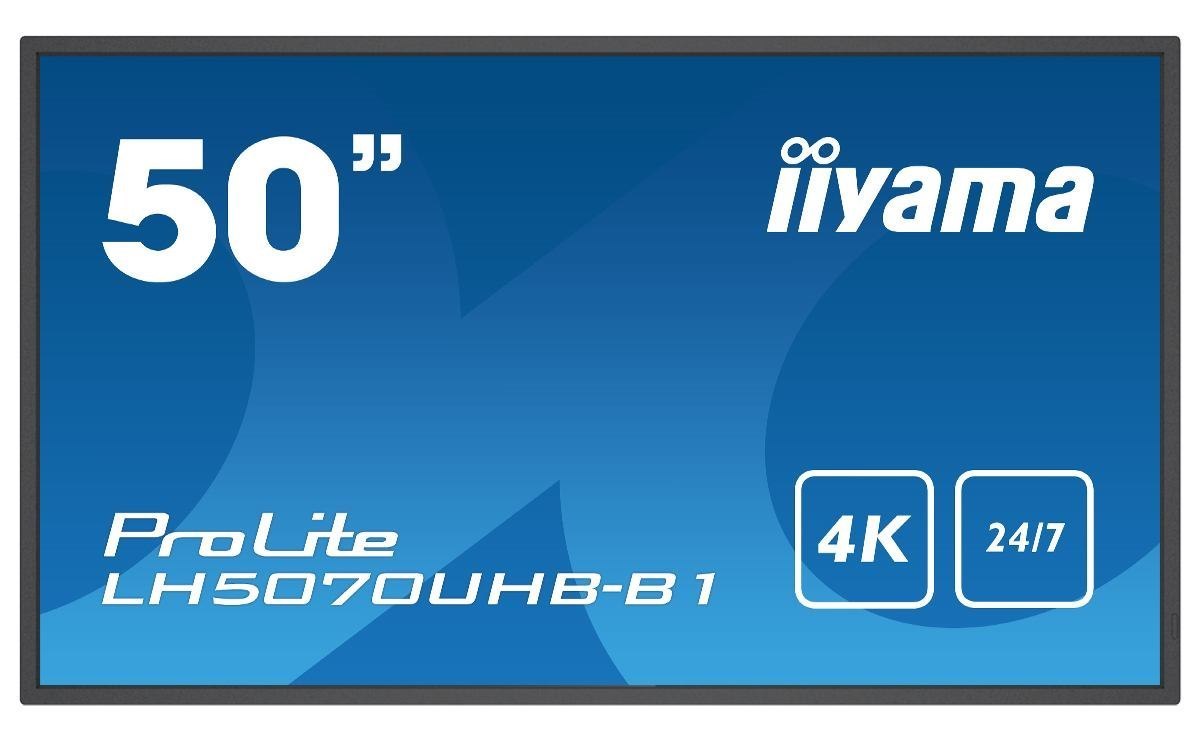 Iiyama Lh5070uhb-B1 Signage Display Digital Signage Flat Panel 125.7 CM [49.5] Va 700 CD/M² 4K Ultra HD Black Built-In Processor Android 9.0 24/7 (Lh5070uhb-B1 55In 139.70CM Va P - 3840X2160 700CD/M S