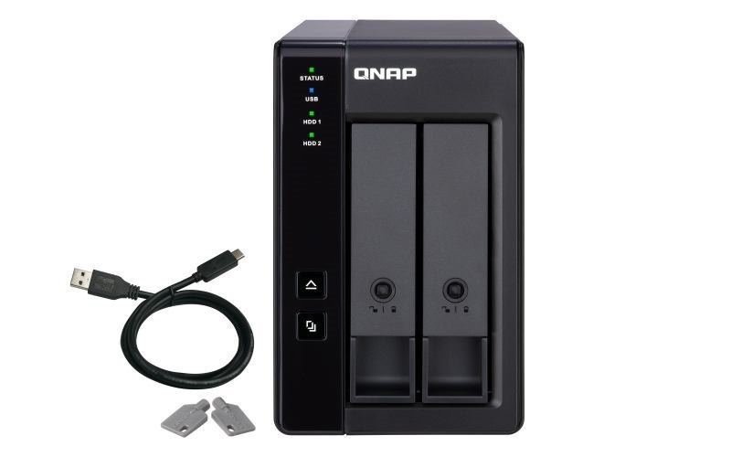 Qnap TR-002 HDD/SSD Enclosure Black 2.5/3.5 (Qnap TR-002/16TB N300 2 Bay Desktop)