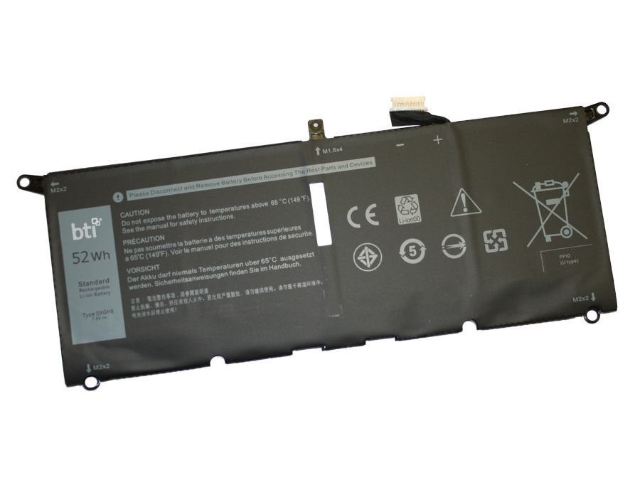 Bti Replacement Battery For Dell XPS 9370 9380 7390 Inspiron 7490 Latitude 3301 Replacing Oem Part Numbers DXGH8 G8VCF H754V // 4-Cell 7.6V 6500mAh (Replacement Battery For Dell XPS 9370 9380 7390 In