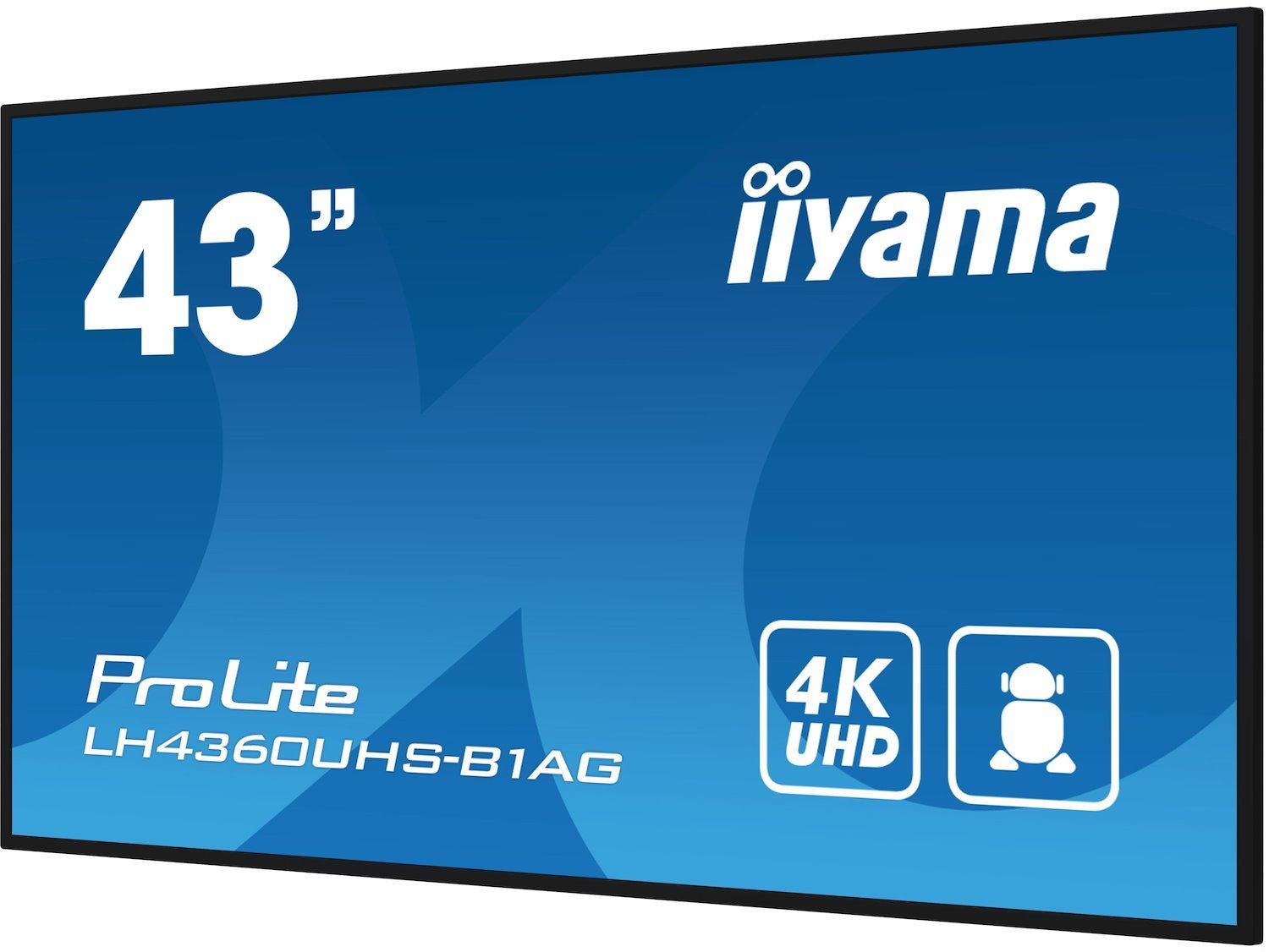 Iiyama Prolite Digital A-Board 108 CM [42.5] Led Wi-Fi 500 CD/M² 4K Ultra HD Black Built-In Processor Android 11 24/7 (Lh4360uhs-B1ag 43In 3840X2160 U - Haze 25 500CD/M2 Landscape And P)