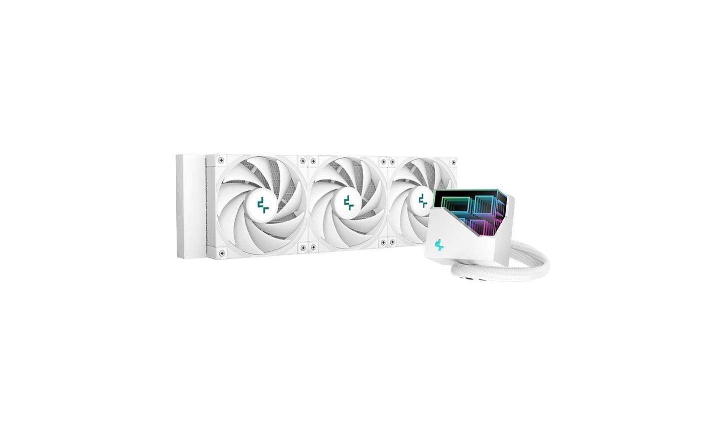 DeepCool LT720 WH Processor All-In-One Liquid Cooler 12 CM White 1 PC[S] (DeepCool LT720 WH All In One Liquid Cpu Cooler Infinity Mirror Cap 3X 120MM PWM Fans 360MM Radiator Intel/AMD)