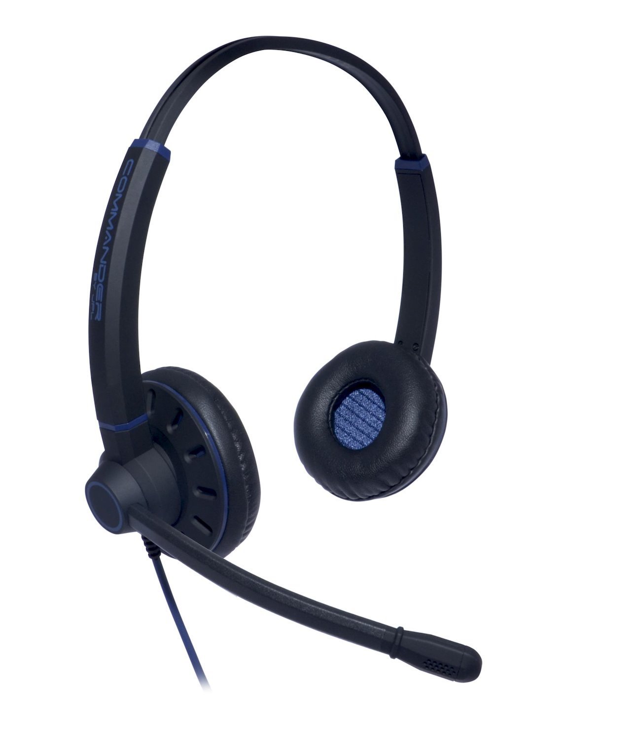 JPL Commander-PB V2 Headset Wired Head-Band Office/Call Center Black Blue (JPL Commander PB Binaural Poly QD)