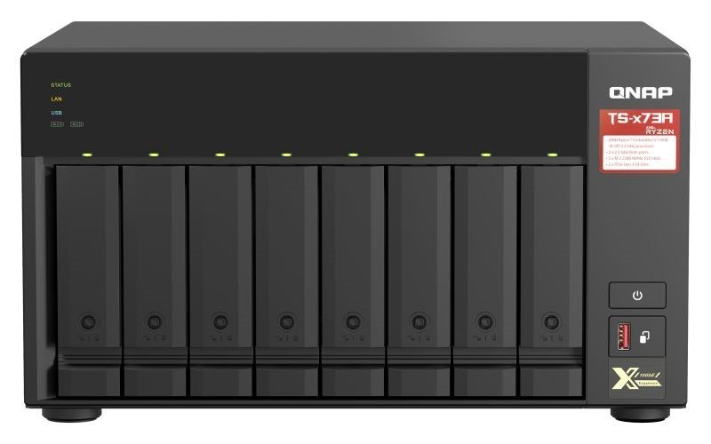 Qnap Ts-873A-8G Nas Tower Ethernet Lan Black V1500B (Qnap Ts-873A-8G 128TB [Seagate Exos] 8-Bay Nas; Amd Ryzen V1000 Series V1500B 4C/8T 2.2GHz; 8GB DDR4 Ram [2 X Sodimm Slots; Max. 64GB; Optional Ecc