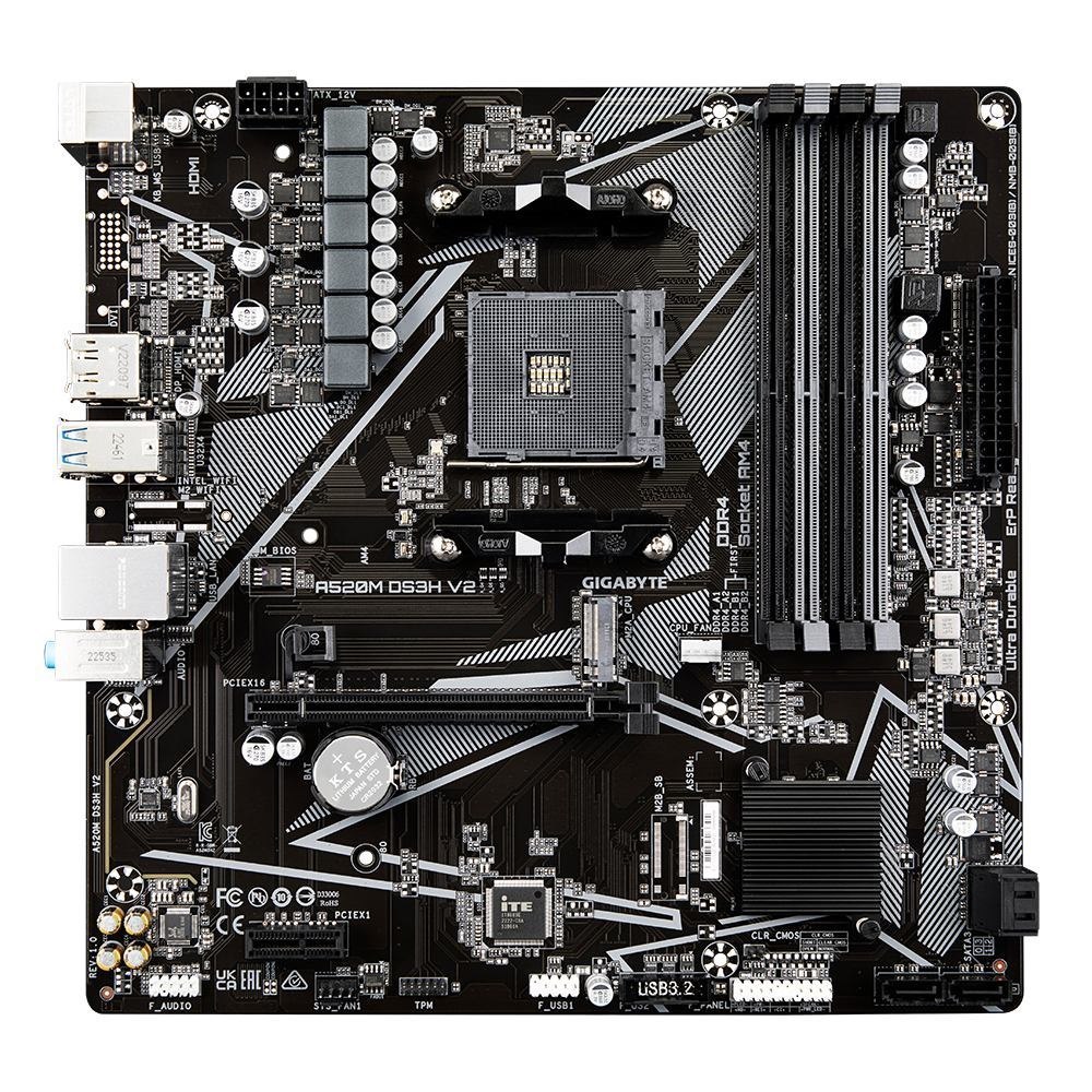 Gigabyte A520m DS3H V2 [Rev. 1.0] Socket Am4 Micro Atx (Giga A520m DS3H V2 AM4/DDR4/HDMI-DP/µATX)