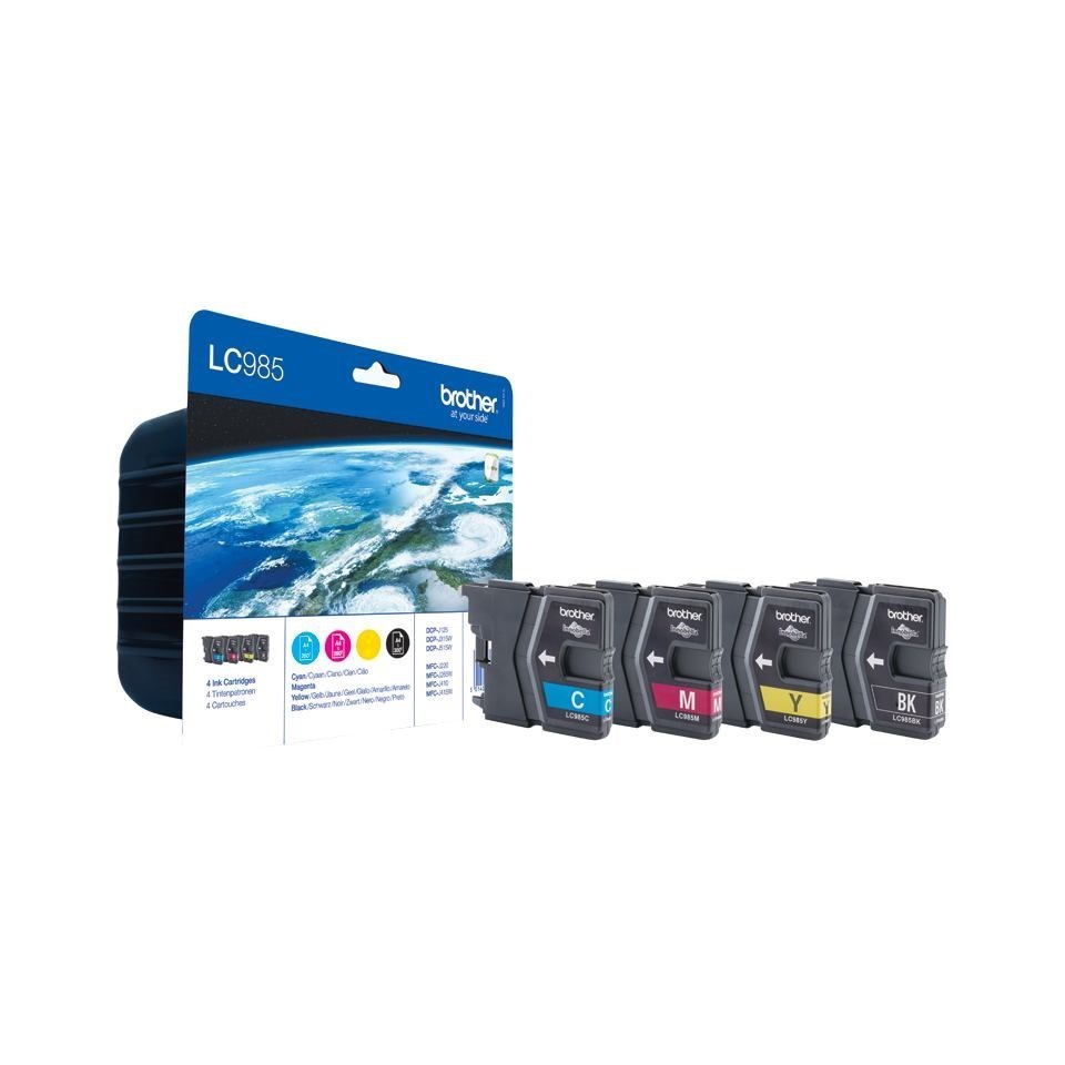 Brother LC-985 Original Inkjet Ink Cartridge - Black, Cyan, Magenta, Yellow - 4 Pack