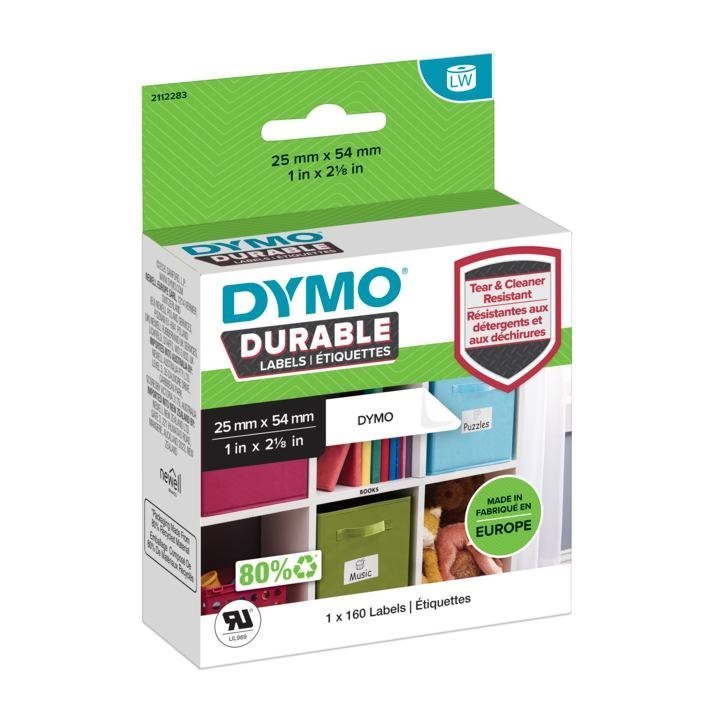 Dymo LabelWriter™ Durable Labels - 25 X 54MM (LW Adress Label White 25X54MM 1 - Roll 160 Labels)