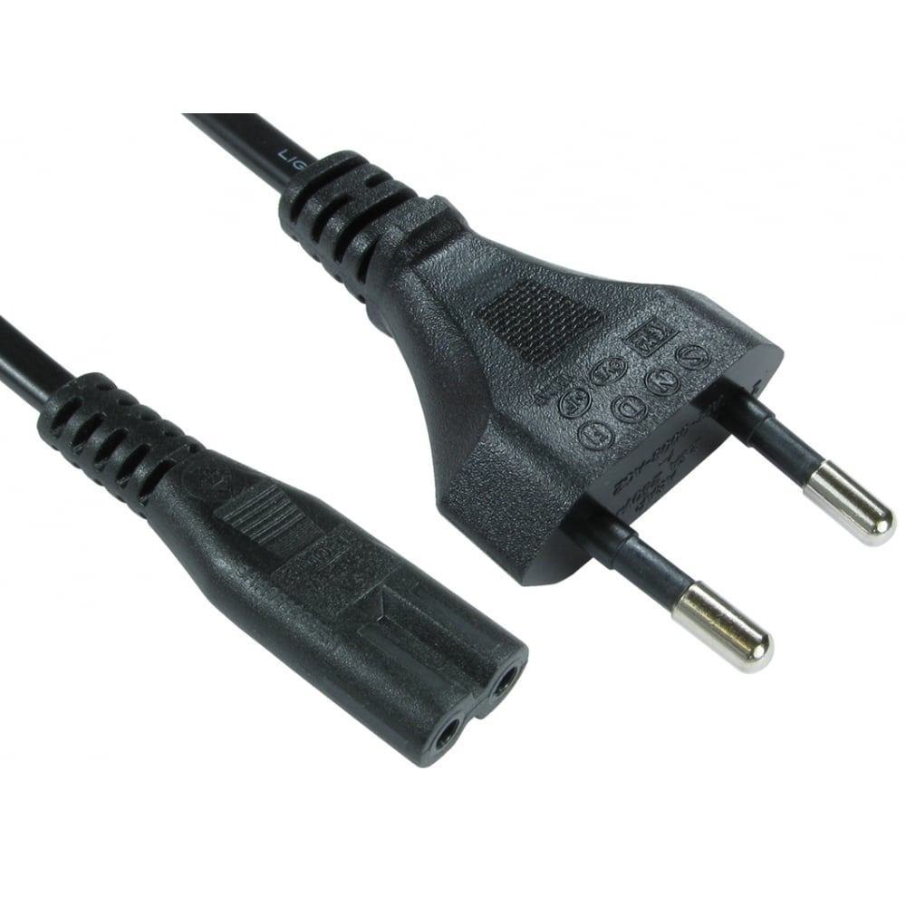 Cables Direct RB-295W Power Cable Black Cee7/16 C7 Coupler (2M Euro Plug To C7 Mains Lead)