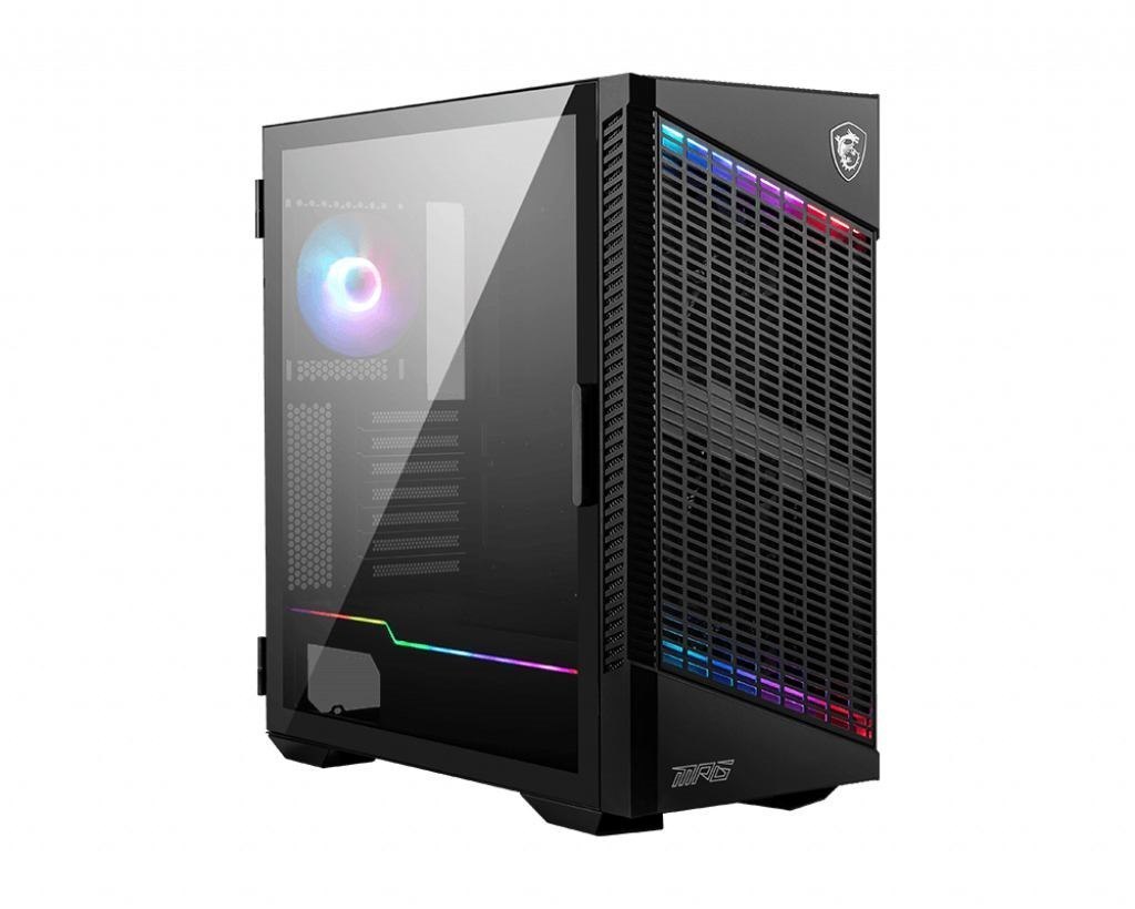 Msi MPG Velox 100P Airflow Mid Tower Gaming Computer Case 'Black 3X 120MM Fan + 1X 120MM Argb Fan Argb Light Strip Usb Type-C 1X Tempered Glass Center E-Atx Atx Matx mini-ITX' (Case E-Atx Vel
