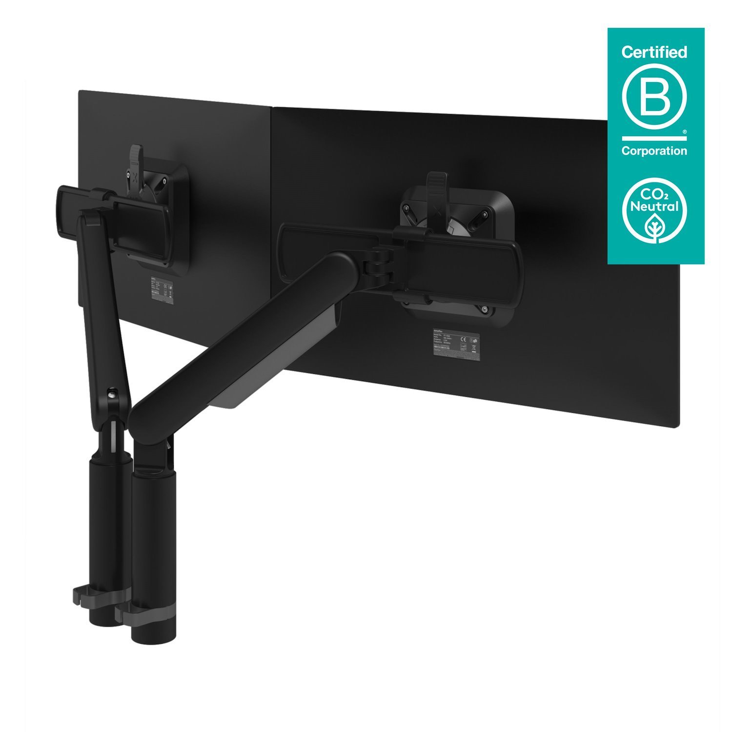 Dataflex 65.213 Monitor Mount / Stand 131.6 CM [51.8] Black Desk (Dataflex Viewprime Plus Dual Monitor Arm - Black - No Mount - Height And Depth Adjustment [5Years Warranty])