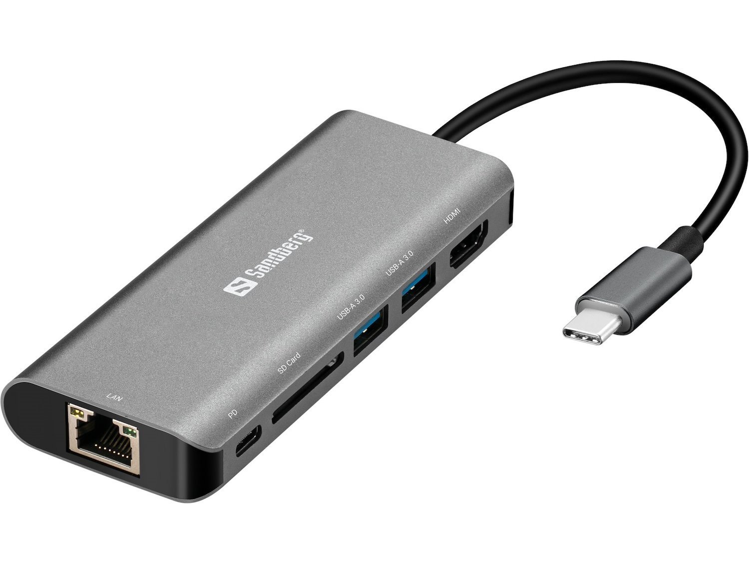 Sandberg Usb-C Dock Hdmi+Lan+Sd+Usb100w (Sandberg Usb 3.1 Type-C Dock - Hdmi Usb 3.0 Usb-C RJ45 Aluminium 5 Year Warranty)