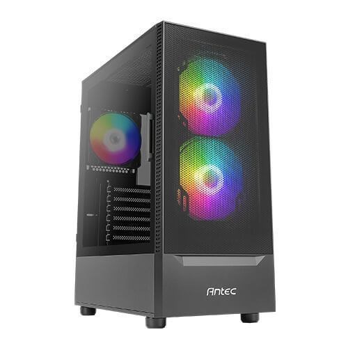 Antec NX 410 Midi Tower Grey (Antec NX410 Case Gaming Black Mid Tower 1 X Usb 3.0 / 2 X Usb 2.0 Tempered Glass Side Window Panel Addressable RGB Led Fans Atx Micro Atx Mini-ITX)