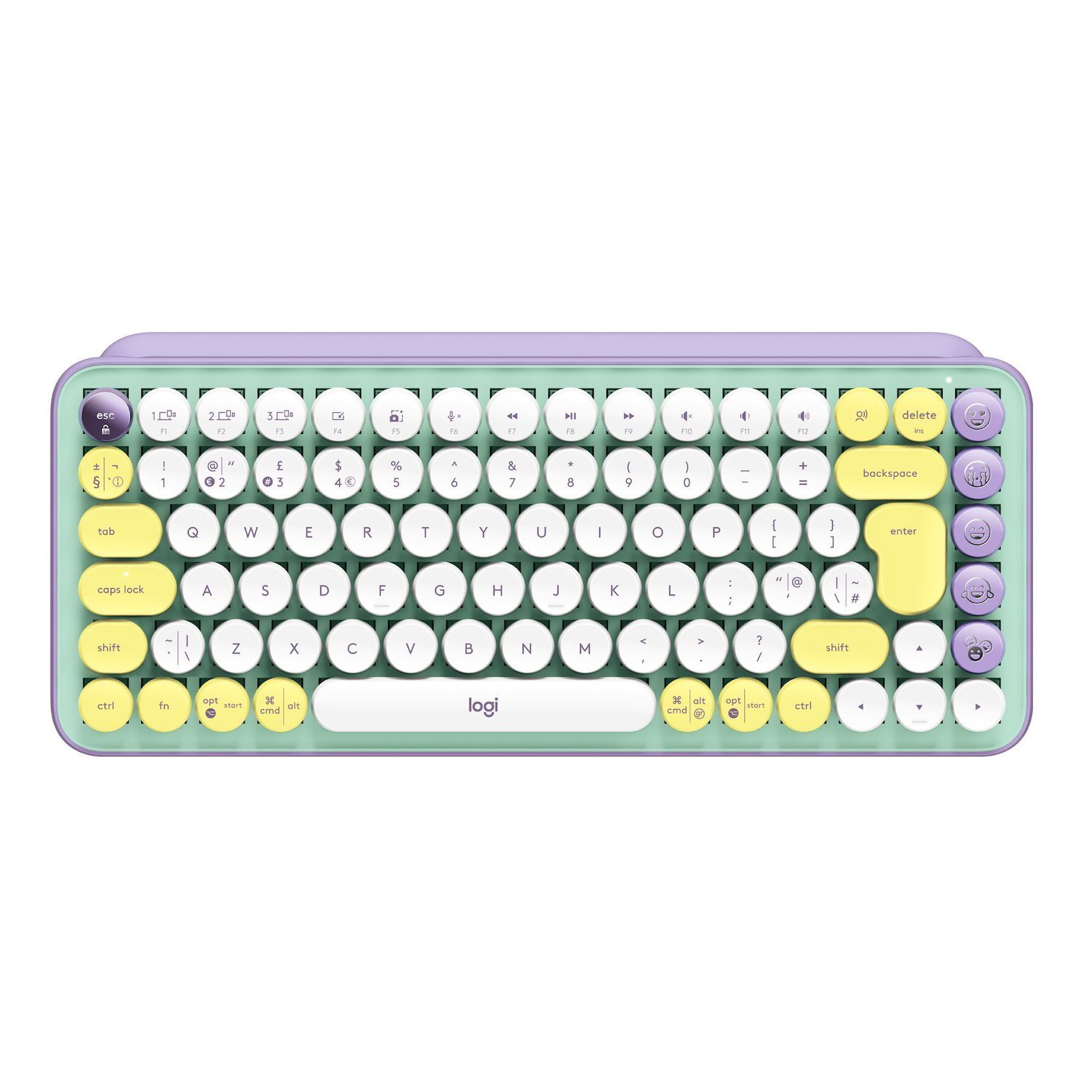 Logitech POP Keys Keyboard - Wireless Connectivity - English (US) - Daydream, Mint