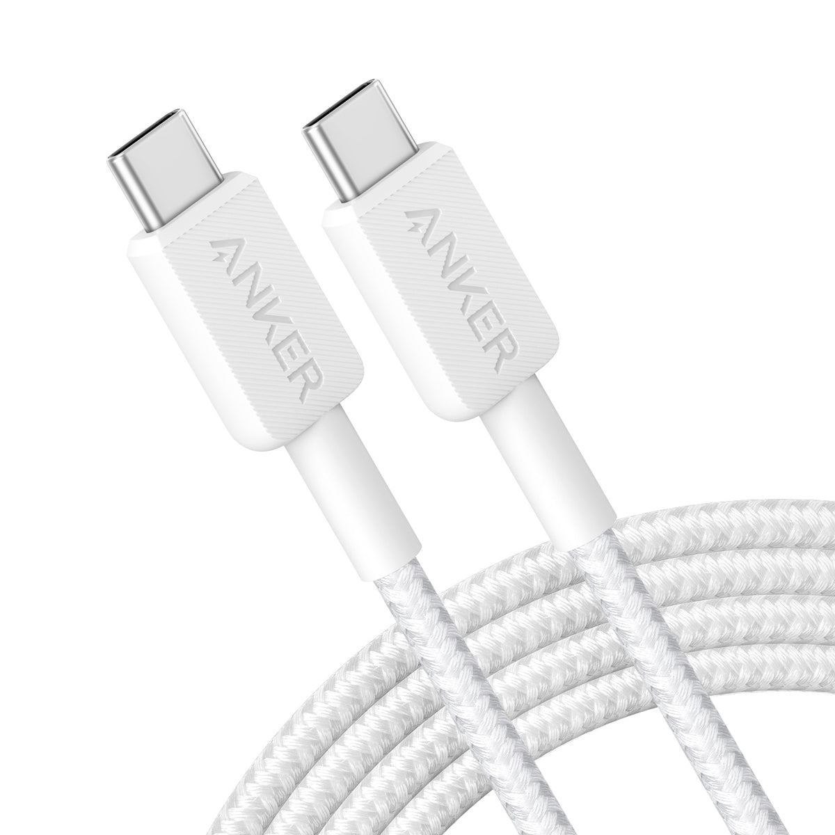 Anker 322 Usb-C To Usb-C Cable (6FT Braided) B2B - Europe (Excluded Uk Plug) White Iteration 1