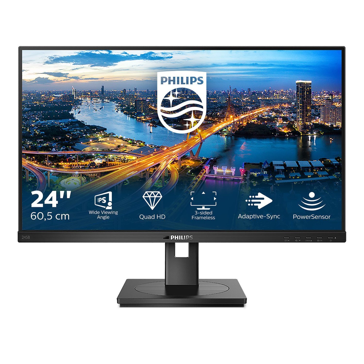 Philips 245B1 24" Class WQHD LCD Monitor - 16:9